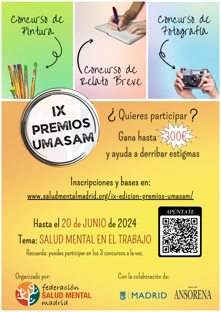 Cartel IX Premios UMASAM de la Federación Salud Mental Madrid